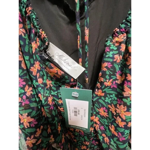 Floral Romper Shorts Womens Size XS Mahina Hawaii Floral Print Chiffon Backless - Picture 12 of 12